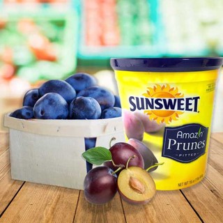 Sun Sweet Prunes ลูกพรุน ซันสวีท ไม่มีเมล็ด สูตรหวานน้อย Sunsweet กระปุกเหลือง food