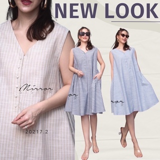 MiRRoRSiSTER’s NaTuRAL STRipe DReSS #20217.2 เดรสแขนกุด เดรสลายริ้ว เดรสใส่ได้ทุกวัน เดรสสาวอวบ เดรสพรางหุ่น