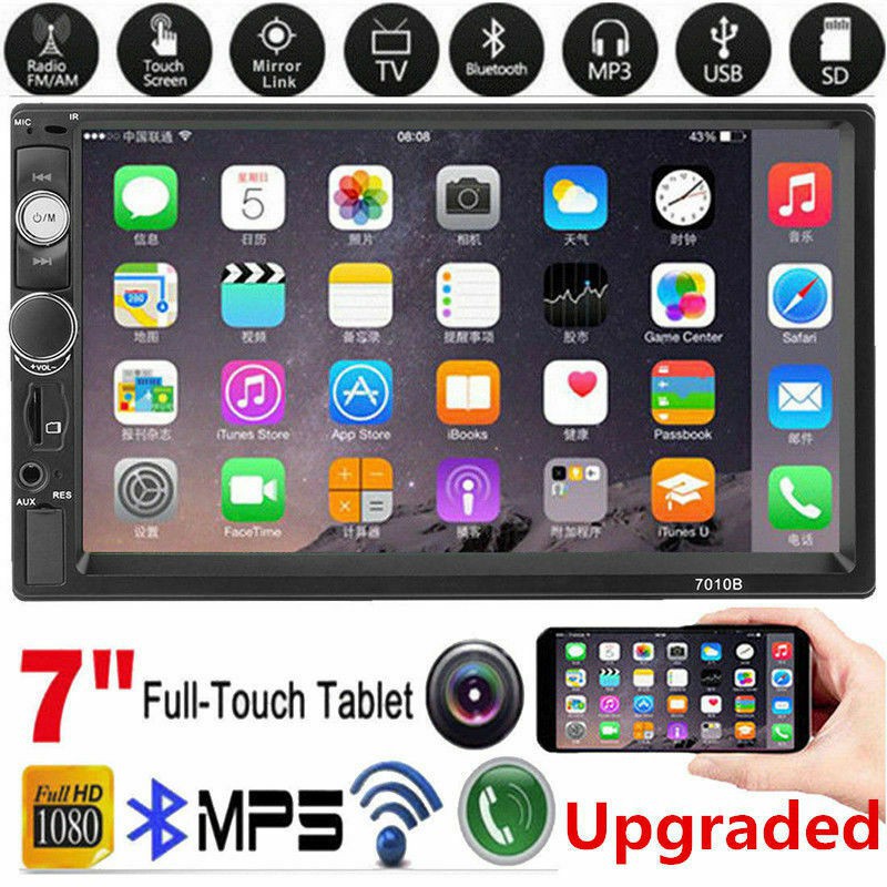 【จัดส่ง 2 วัน】7010B 7 '' HD Double 2 DIN Touch Car MP5 เครื่องเล่นบลูทู ธ สเตอริโอ FM Radio USB /TF/GPS Player+ Camera