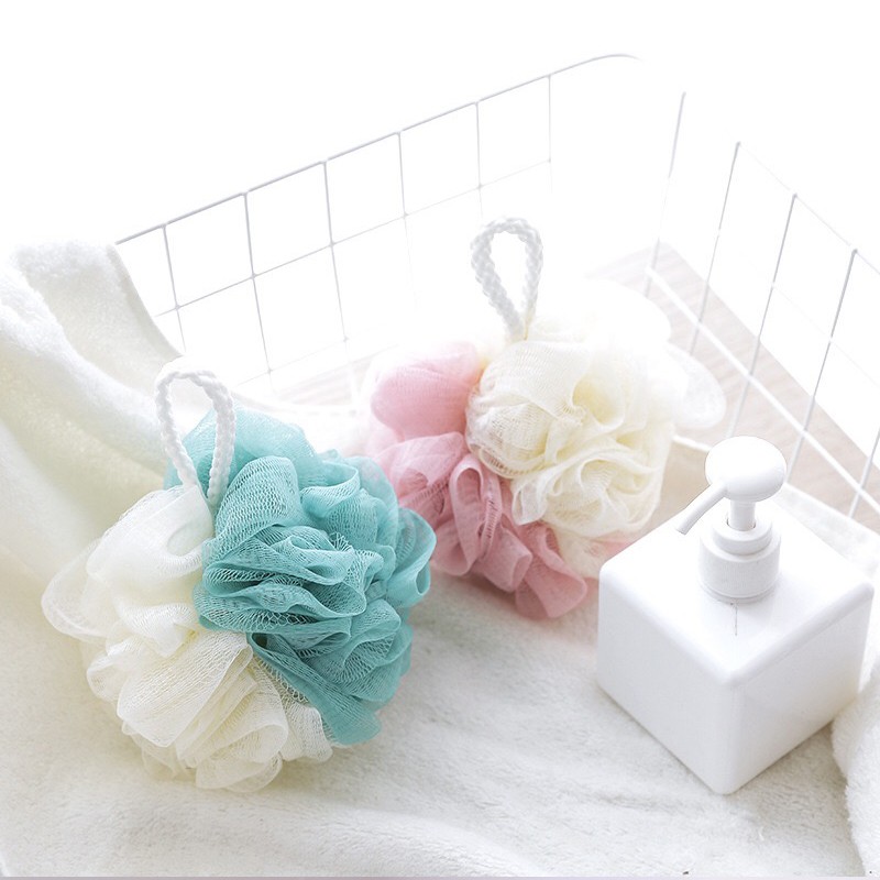 ลูกอาบน้ำ ถูอาบน้ำลูกดอกไม้ ใช้ง่ายฟองเยอะ อาบน้ำถูลูกบอลอาบน้ำขนาดใหญ่ อุปกรณ์อาบน้ำ