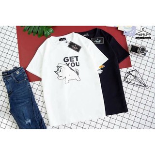 เสื้อยืดฟรีไซส์ GET YOU Cat &amp; Dog มี 2 สี ขาว/ดำ