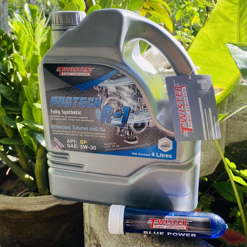 น้ำมันเครื่องยนต์เบนซิล Twister protech R-1 5w-30 (SP)❗️แถมฟรีหัวเชื้อน้ำมันเครื่อง Twister Blue Pow