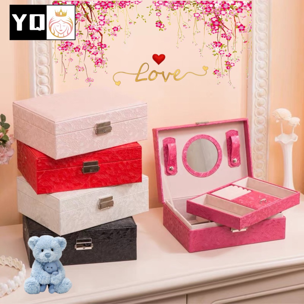 กล่องเก็บเครื่องประดับ สองชั้นพร้อมตัวล็อก0863-1