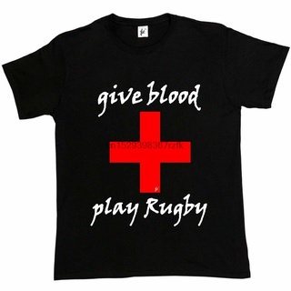 เสื้อยืดโอเวอร์ไซส์เสื้อยืด พิมพ์ลาย Give Blood Play Rugby สไตล์มินิมอล สุดฮา ให้เป็นของขวัญวันเกิด สําหรับผู้ชายS-3XL