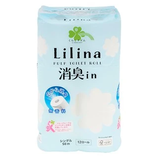 Lilina กระดาษทิชชู่ กระดาษชำระ ญี่ปุ่น ละลายน้ำได้ ทิ้งชักโครกไม่ตัน 12 ม้วน ปล่อยกลิ่นหอม