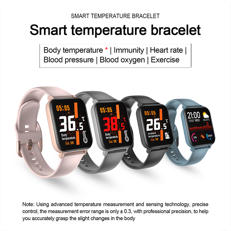 Smart Watch F25 Body Temperature Measure Heart Rate Fitness Women Men