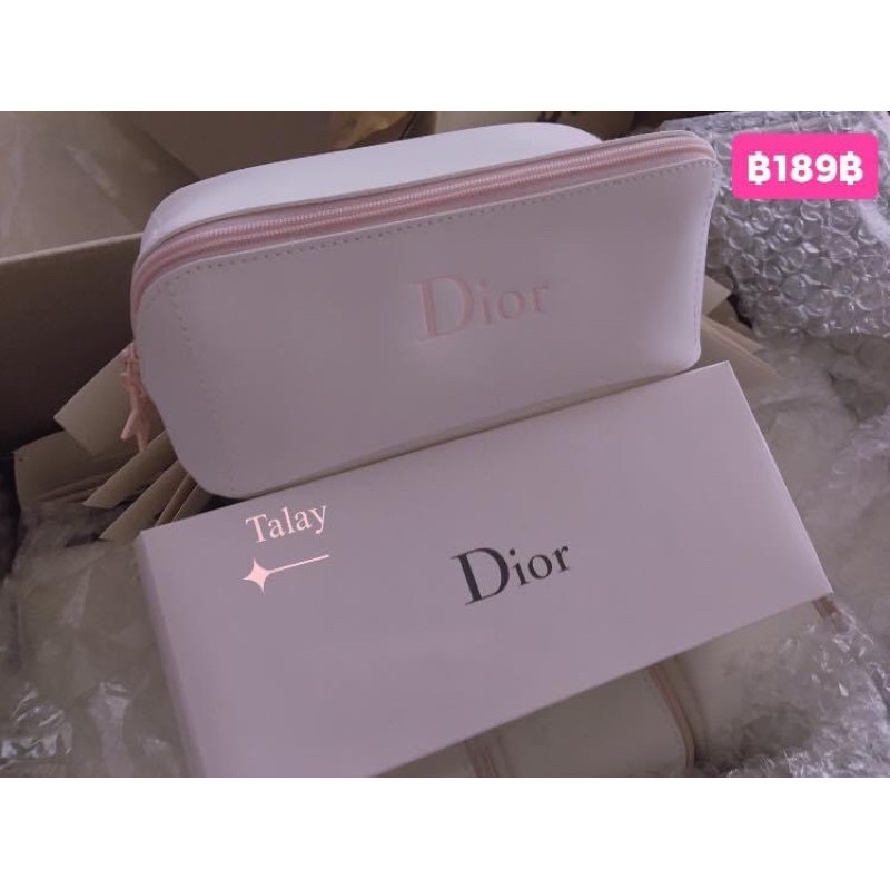 Diorกระเป๋าใส่เครื่องสำอางค์พร้อมกล่อง(แท้)กันน้ำ