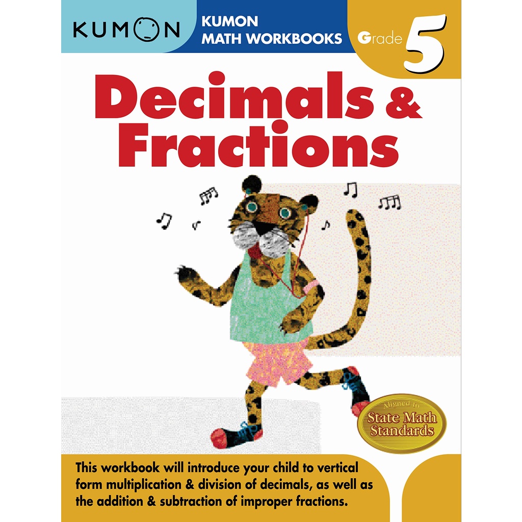 Decimals & Fractions Grade 5 (Kumon Math Workbooks) (Workbook) English book ใหม่ส่งด่วน