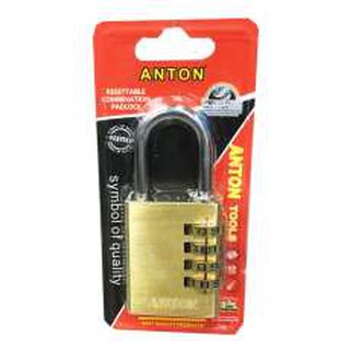 Anton - กุญแจล็อคทองเหลืองแบบใส่รหัส 4 หลัก / Anton - Brass 4-Digit Combination Padlock