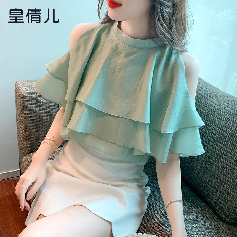เสื้อเชิ้ตผ้าชีฟองลายนางฟ้าสำหรับผู้หญิงฤดูร้อนปี 2022 ใหม่สไตล์ต่าง ...