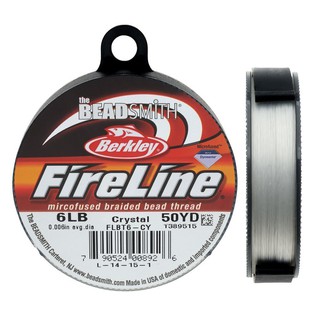 Fireline ลูกปัดคริสตัล 6lb (0.006 นิ้ว /0.15 มม.) 50 หลา / ม้วน