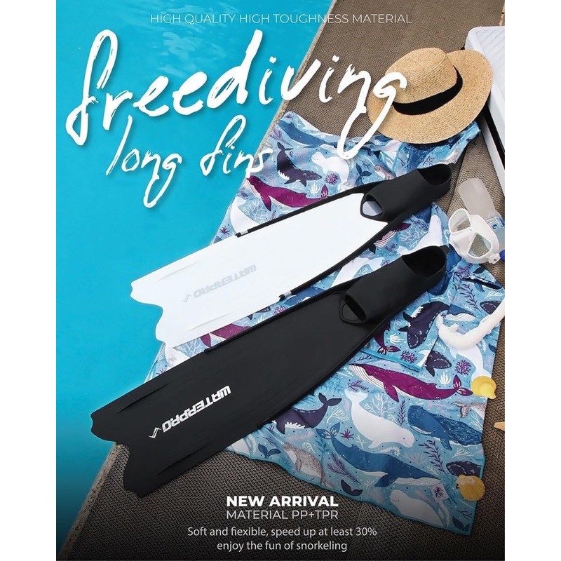 waterpro freediving fins มี 2 สี เปลี่ยนใบฟินได้ด้วย