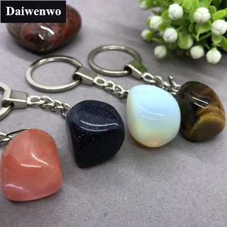 Natural Stone with Stainless Steel Keychain หินธรรมชาติ 17 ชนิดพร้อมอุปกรณ์จี้พวงกุญแจสแตนเลส