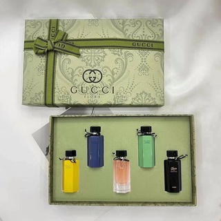 【SUVI】Gucci Flower Dance Gardenia Eau De Toilette Q Version Sample Five-piece Set 5ml*5 Lasting Fragrance Patchouli Gift Box Set 5ml ชุดตัวอย่างน้ําหอม ติดทนนาน 5 มล.*5 มล. 5 มล.