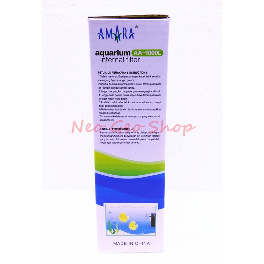 แนะนํา Amara AA - 1000L AA-1000L AA 1000 L กรองภายในตู้ปลา