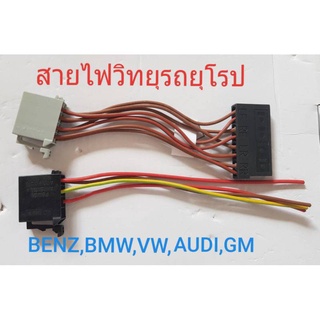 พร้อมส่ง สายไฟวิทยุ,ปลั๊กไฟสำหรับรถยุโรป(ใช้กับวิทยุเดิมISO1) BENZ,BMW,VW AUDI BECKER BLAUPUNKT VOLKSWAGEN GM JEEP