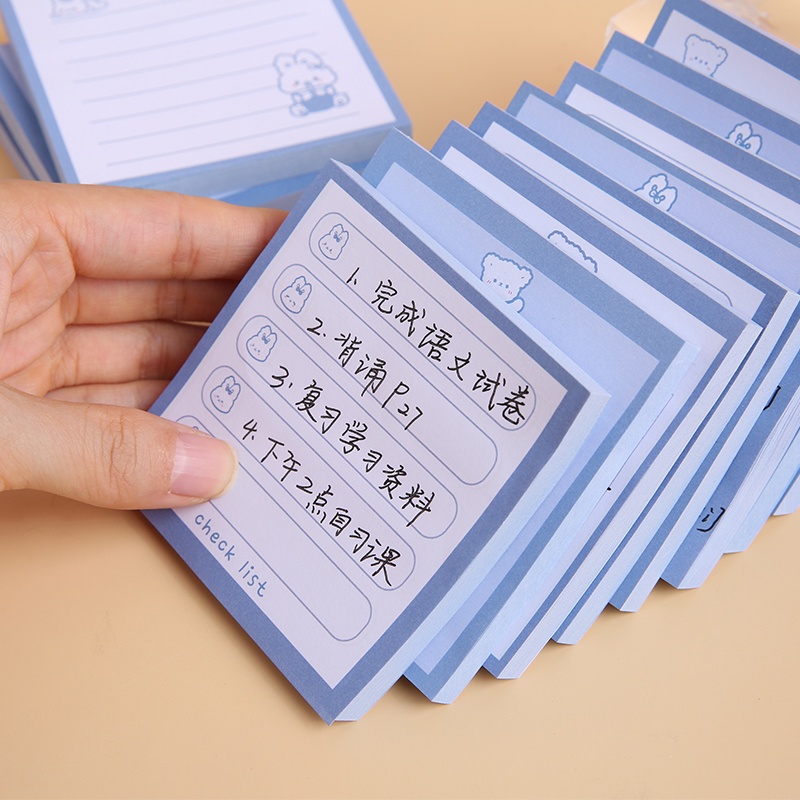 กระดาษโน๊ตเหนียวลายการ์ตูนแบบพกพา 80 แผ่น
