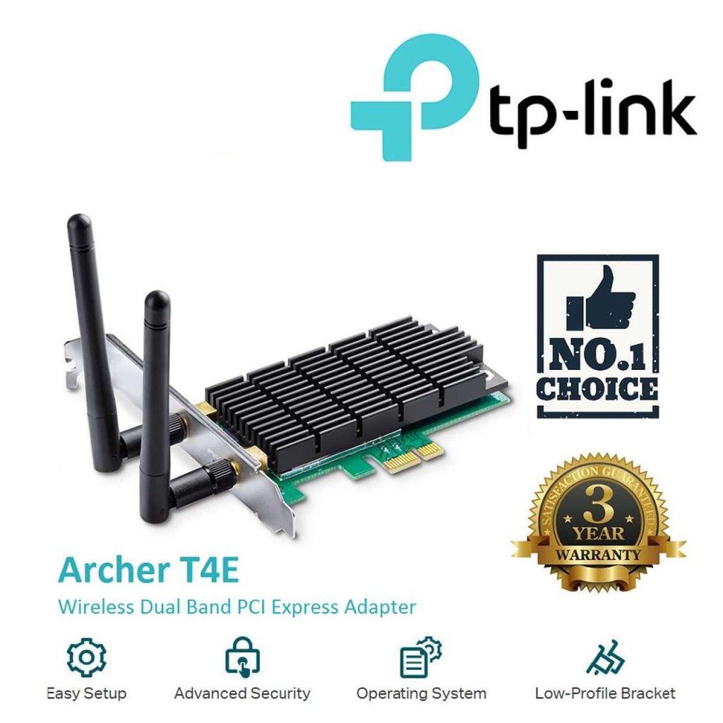 TP-LINK (Archer T4E) AC1200 Wireless Dual Band PCI Express Adapter LT