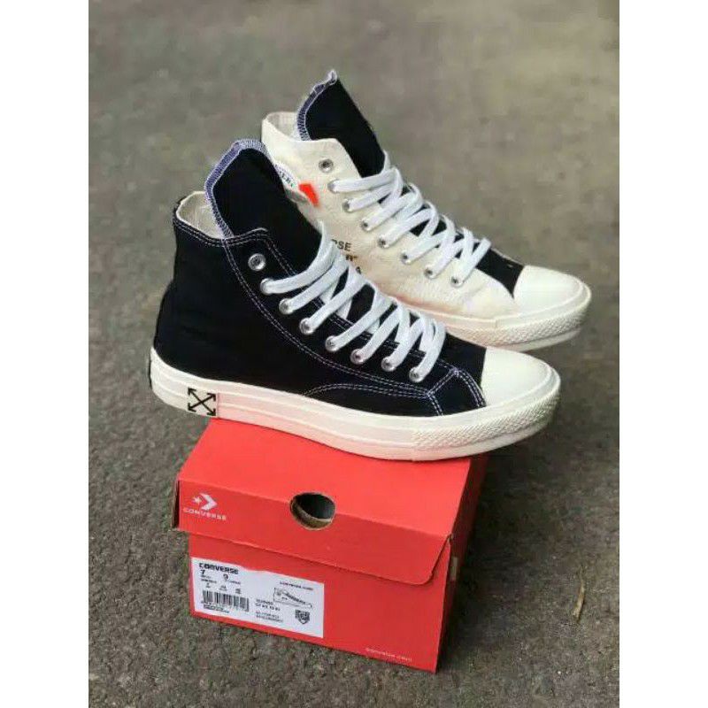 Converse X Off White Black Cream Premium Shoes - Black Cream
