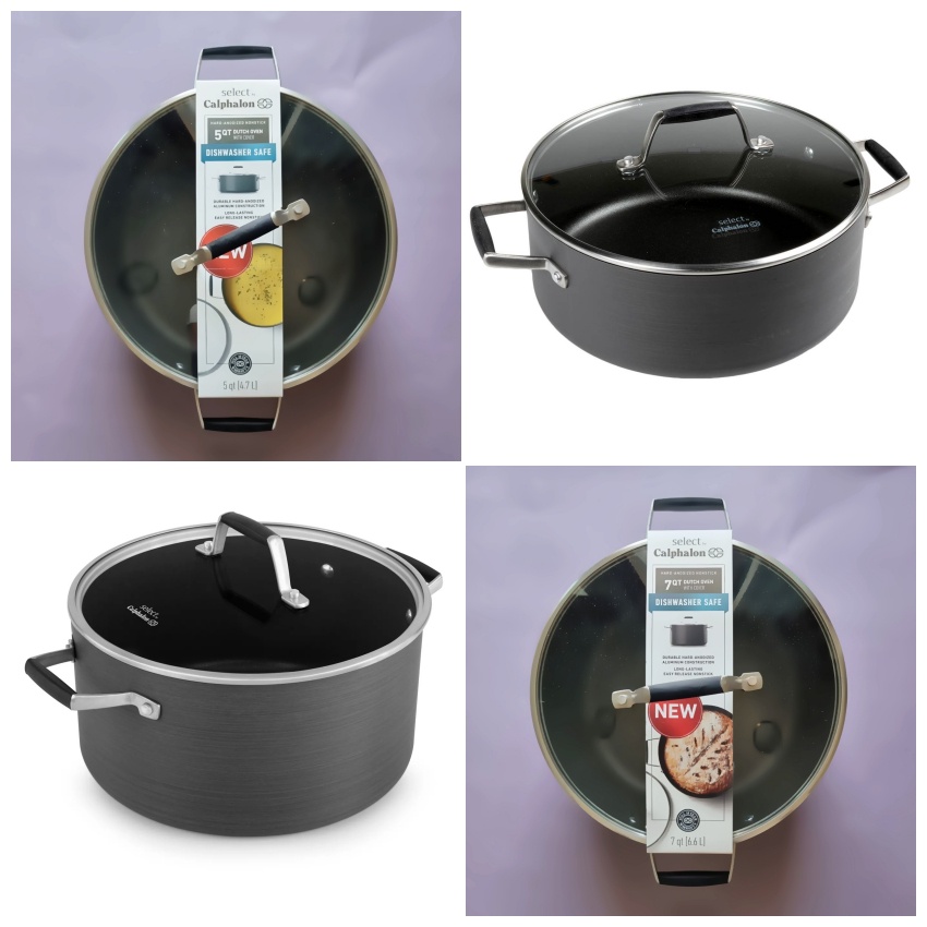 คาลฟาลอน หม้อ เคลือบนอนสติ๊ก พร้อมฝาปิด Select by Calphalon® Hard-Anodized Nonstick 5-Quart or 7-Quart Dutch Oven Pot with Cover