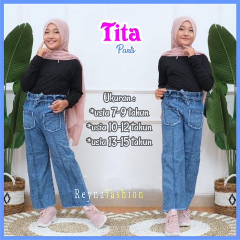 Rawis CULOT TROUSERS - GIRLS& 39; กางเกงยีนส์ TROUSERS - CHILDREN& 39;S JEANS AGE 7-15 ปี