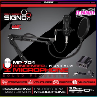 ไมค์คอนเดนเซอร์ SIGNO Pro-Series MP-701+Phantom48 Microphone Condenser★★ประกันศูนย์ 1 ปี