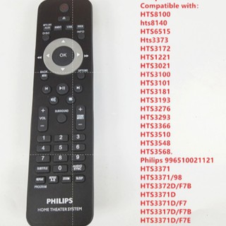 Philips รีโมตคอนโทรลทีวี ระบบโฮมเธียเตอร์ LCD สําหรับ HTS8100 hts8140 HTS6515 Hts3373 HTS3172 HTS1221 HTS3021 HTS3100 HTS3101 HTS3181 HTS3193 HTS3276 HTS3293 HTS3366