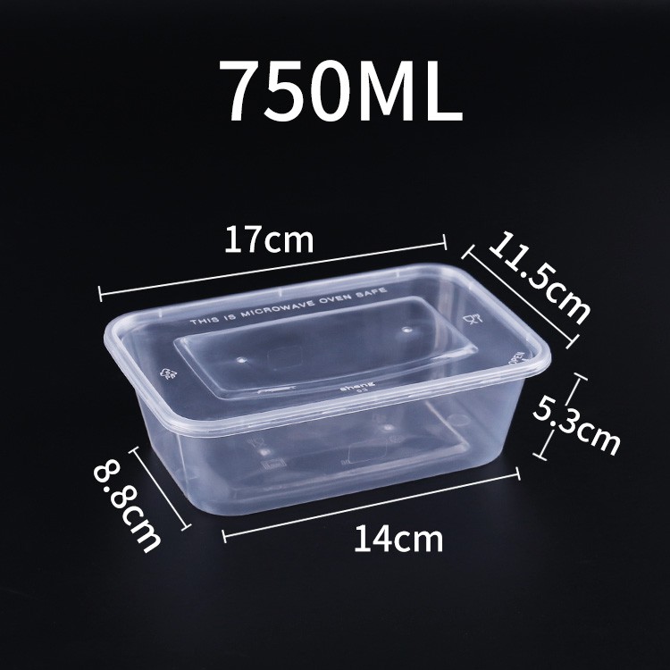 {ขนาด 750 ml} กล่องบรรจุอาหาร กล่องพลาสติกบรรจุอาหาร