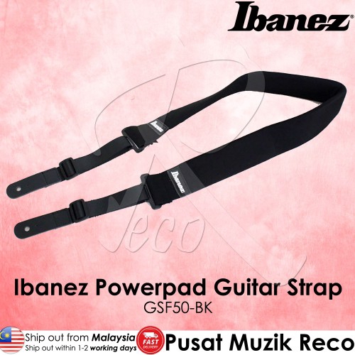 Ibanez Powerpad Cushion Guitar Strap - BK Strap Gitar Akustik Elektrik