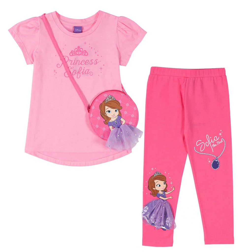 Disney เสื้อยืดเด็กผู้หญิงและเลกกิ้ง 4-8 ขวบ มีกระเป๋าเจ้าหญิงโซเฟีย ผ้าCotton 100% สินค้าลิขสิทธิ์แท้ Characters Studio