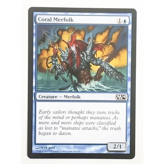 MTG Card - Creature - Merfolk - Coral Merfolk 49/249 (Magic: The Gathering -  English Proxy Card)