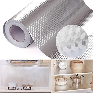 Waterproof Oil Proof Aluminum Foil Self Adhesive Home Kitchen Wall Stickers Decoration