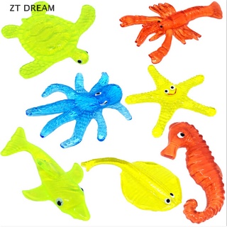 ZTD Soft Material Decompression Starfish Octopus Shark Kids Sticky Marine Animal Toy 07