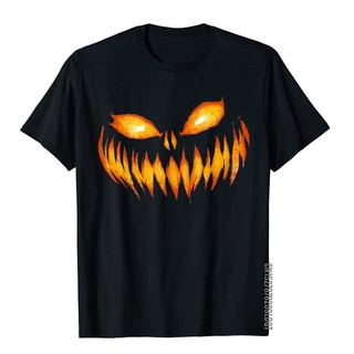 เสื้อยืดพิมพ์ลายเสื้อยืดลําลอง ผ้าฝ้าย แขนสั้น พิมพ์ลายฟักทองฮาโลวีน Jack O Lantern สําหรับผู้ชายS-5XL