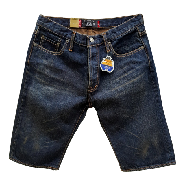 JustinJeansกางเกงยีนส์ขาสั้นผู้ชายลิขสิทธิ์แท้100% รุ่น สีสนิมเซอร์  (ไม่ริมแดง)