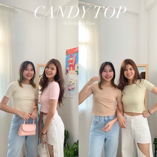 BEBF03 - CANDY TOP เสื้อครอปคอริ้ว