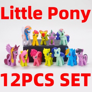 My Little Pony มายลิตเติ้ลโพนี่ 12อัน ของเล่น- เมนซิก, เจ้าหญิงทไวไลท์ สปาร์เคิล, สไปค์, แอปเปิลแจ็ก, เรนโบว์แดช, พิงกีพาย, แรรีตี, ฟลัตเตอร์ชาย