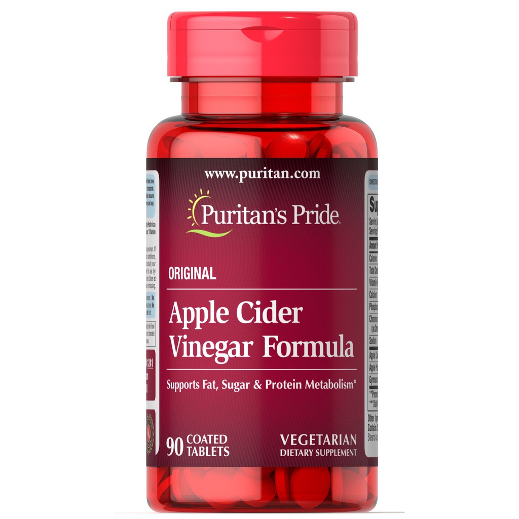 Puritan Apple Cider Vinegar Formula 90 เม็ด แอปเปิ้ลไซเดอร์ ควบคุมน้ำหนัก เผาผลาญไขมัน