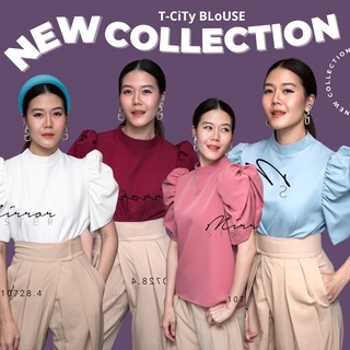 MiRRoRSiSTER’s T-CiTy BLoUSE #10728.4 เสื้อแขนพอง เสื้อแขนทิวลิป เสื้อไปงาน เสื้อทำงาน เสื้อทรงสวย เสื้อไฮโซ เสื้อสวย