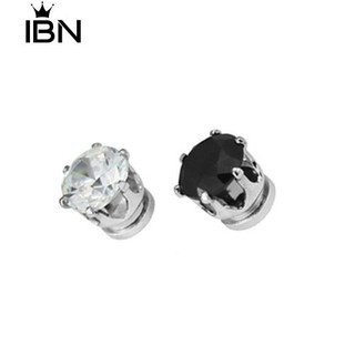* Ibn 1Pair Unisex คลิปแม่เหล็กผู้ชายเกี่ยวกับ Cubic Zirconia ต่างหูไม่เจาะ
