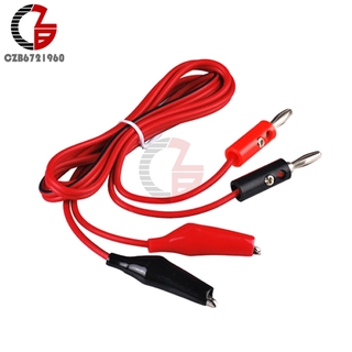 คลิปปากจระเข้ทดสอบตะกั่ว 1 เมตร To Banna Plug Cable Connector สําหรับมัลติมิเตอร์