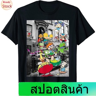 เสื้อยืดกีฬา Nickelodeon Classic Nicktoons Hanging On Stoop T-Shirt Mens Womens T-shirts