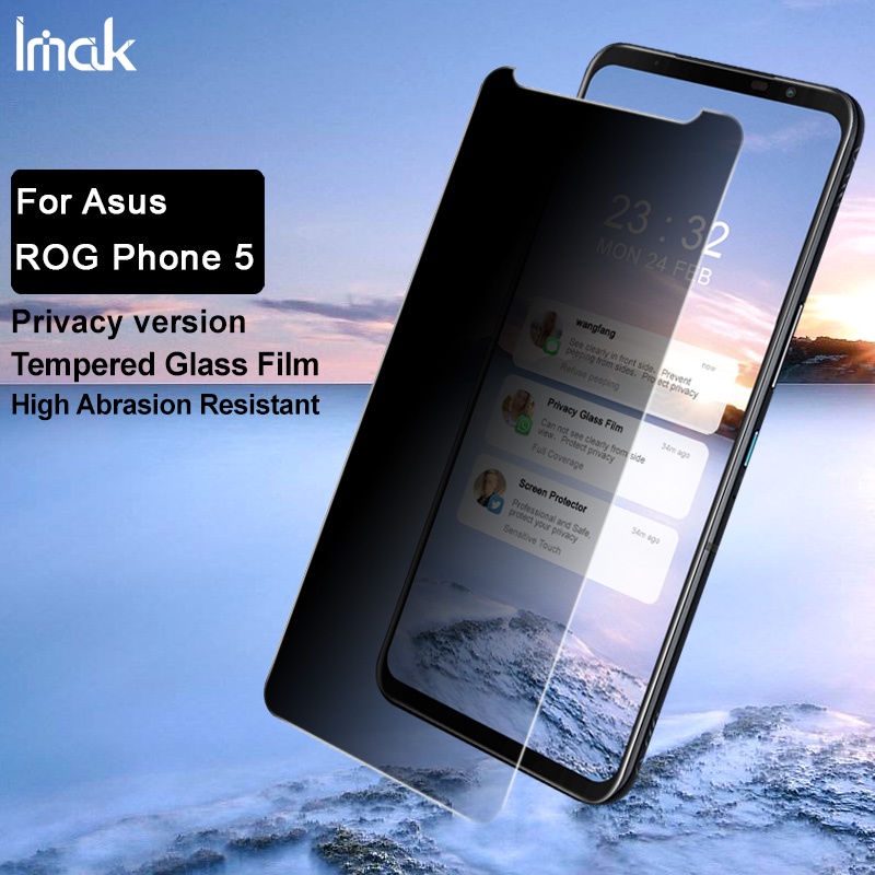 imak Privacy Tempered Glass Film ฟิล์มกระจกนิรภัยกันรอยสําหรับ Asus ROG Phone 5 / ROG Phone 5 Pro Screen Protector Anti-Peep Tempered Glass Screen Protector
