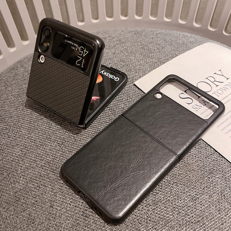 หรูหราปลอกหนัง PU Samsung Galaxy Z Flip 3 5G Z Flip3 Zlip3 ป้องกันกันกระแทก Samsung Z Flip3 เคสโทรศั