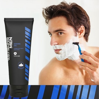 WATSONS MEN Shaving Gel 100ml. ผลิตภัณฑ์เจลโกนหนวดสูตรอ่อนโยนสำหรับผู้ชาย