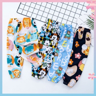 Childrens lantern anti-mosquito pants cotton silk boys and girls air-conditioned pants summer thin babys pajamas casual pants beach pants