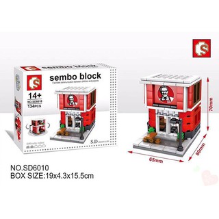 ตัวต่อ SEMBO BLOCK : Mini Street Building ร้านไก่ทอด SD 6010 จำนวนตัวต่อ 134 ชิ้น