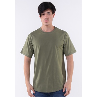 เสื้อยืด basic curved hi-low hem (เขียวทหาร)