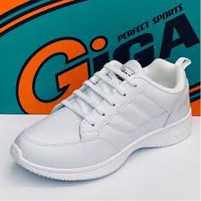 รองเท้าผ้าใบGIGAรุ่นLUCKY ใบสีขาวล้วน ผ้าใบหนังสีขาว ผ้าใบแบบผูกเชือก
