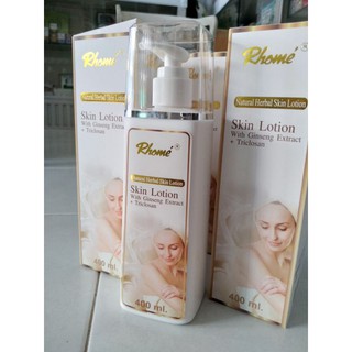 Rhome skin lotion with Ginseng Extract + Triclosan โลชั่นบำรุงผิวสารสกัดจากธรรมชาติล้วน100% 400ml.